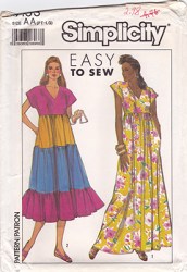 9153 PULLOVER FLARE TIER OR NOT V-DRESS LENGTHS PATTERN 6-20